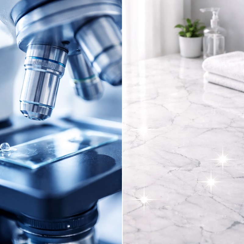 Medical-grade cleaning standards — microscope precision meets spotless surfaces
